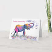 Happy Anniversary Watercolor Elephant Karte (Vorderseite)
