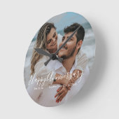Happy Anniversary Wedding Acrylic Wall Clock Runde Wanduhr (Winkel)