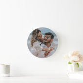 Happy Anniversary Wedding Acrylic Wall Clock Runde Wanduhr (Zuhause)