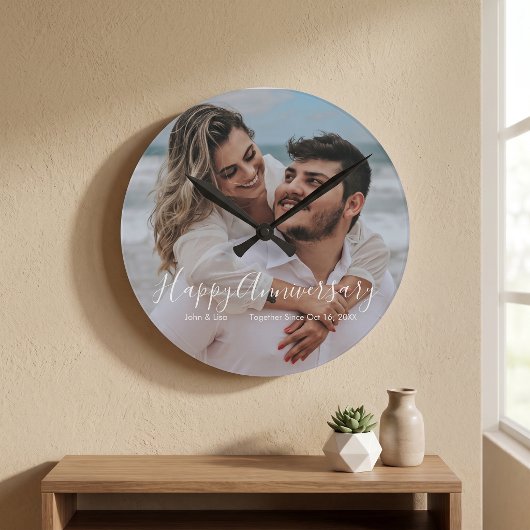 Happy Anniversary Wedding Acrylic Wall Clock Runde Wanduhr