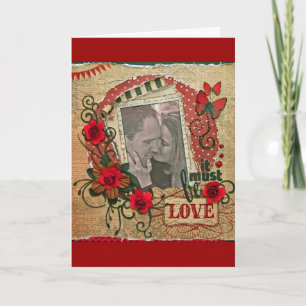Happy Anniversary/Wedding/Engagement -Vintage Karte