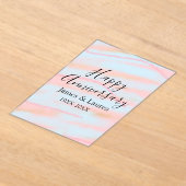 Happy anniversary wedding name date year pastel  acryleinladungen (Ablage )