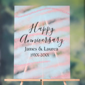 Happy anniversary wedding name date year pastel  acrylschild (Neutral)