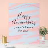 Happy anniversary wedding name date year pastel  acrylschild (Hochzeit)