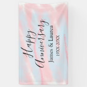 Happy anniversary wedding name date year pastel  banner (Vertikal)
