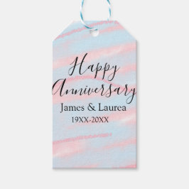 Happy anniversary wedding name date year pastel  geschenkanhänger