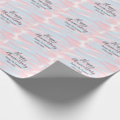 Happy anniversary wedding name date year pastel geschenkpapier (Ecke)