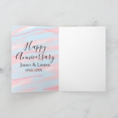 Happy anniversary wedding name date year pastel  karte (Innenseite)