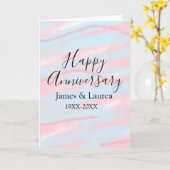 Happy anniversary wedding name date year pastel  karte (Gelbe Blume)
