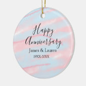 Happy anniversary wedding name date year pastel  keramik ornament (Links)