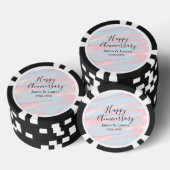 Happy anniversary wedding name date year pastel  pokerchips (Stapel)