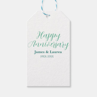 Happy anniversary wedding name date year simple mi geschenkanhänger