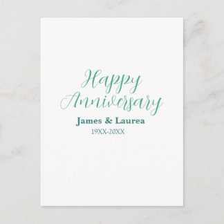 Happy anniversary wedding name date year simple mi postkarte