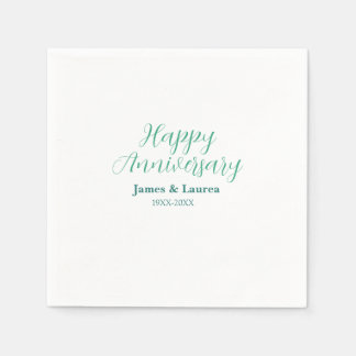 Happy anniversary wedding name date year simple mi serviette