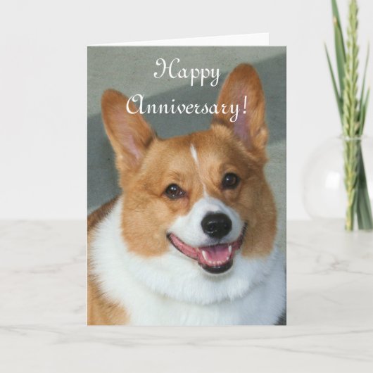 Happy Anniversary Welsh Corgi Grußkarte Karte (Vorderseite)