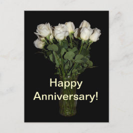 Happy Anniversary White Roses Blumenfotografie Postkarte
