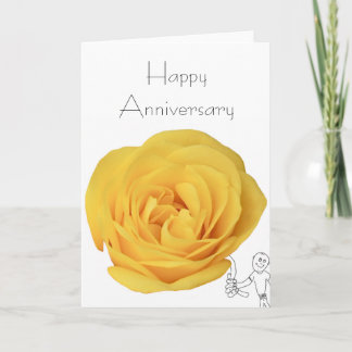 Happy Anniversary Yellow Rose Card Karte