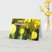 Happy Anniversary Yellow Tullip Grußkarte Karte (Gelbe Blume)