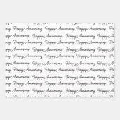 Happy AnniversaryGold Black Text Pattern Geschenkpapier Set (Vorderseite 2)
