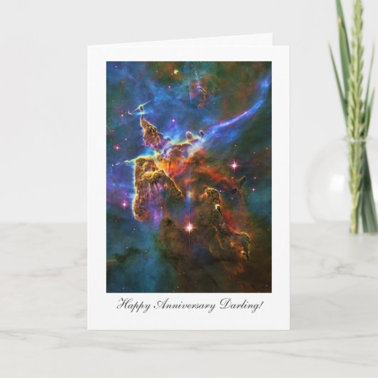 Happy Anniversay Darling, Starry Carina Nebula Karte (Vorderseite)