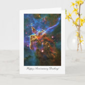 Happy Anniversay Darling, Starry Carina Nebula Karte (Gelbe Blume)