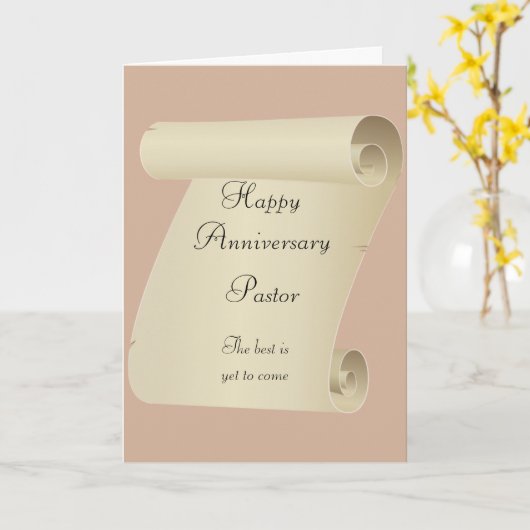 Happy Anniversay Pastor Karte (Gelbe Blume)
