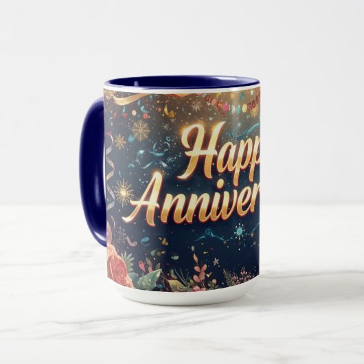 Happy Anniversery Tasse (Vorderseite Links)