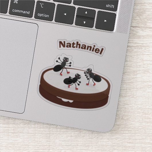 Happy ants Eis Skaten auf Keks Cartoon Aufkleber (Detail)