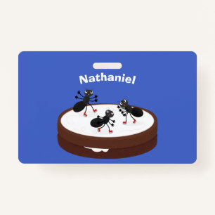 Happy ants Eis Skaten auf Keks Cartoon Ausweis