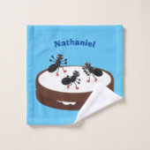 Happy ants Eis Skaten auf Keks Cartoon Badhandtuch Set (Waschlappen)