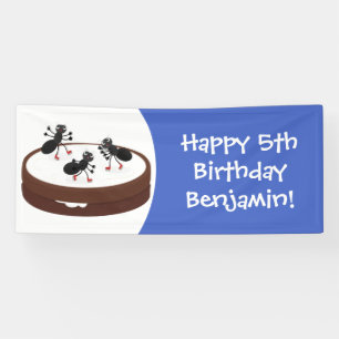 Happy ants Eis Skaten auf Keks Cartoon Banner