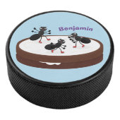 Happy ants Eis Skaten auf Keks Cartoon Eishockey Puck (3/4)