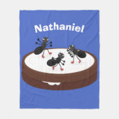 Happy ants Eis Skaten auf Keks Cartoon Fleecedecke (Vorderseite)