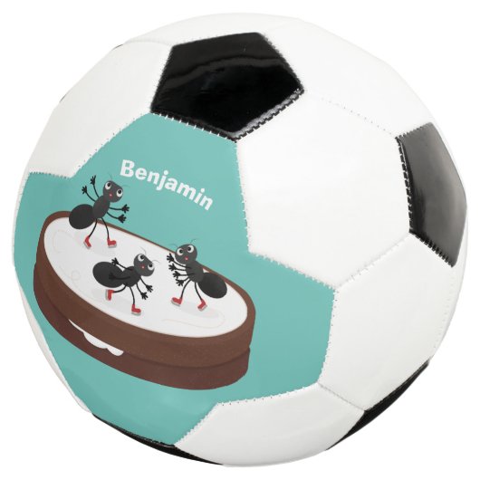 Happy ants Eis Skaten auf Keks Cartoon Fußball (Dreiviertel)