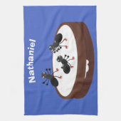 Happy ants Eis Skaten auf Keks Cartoon Geschirrtuch (Vertikal)