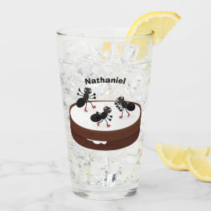 Happy ants Eis Skaten auf Keks Cartoon Glas