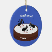 Happy ants Eis Skaten auf Keks Cartoon Keramik Ornament (Rechts)