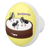 Happy ants Eis Skaten auf Keks Cartoon Keramikknauf (Rechts)