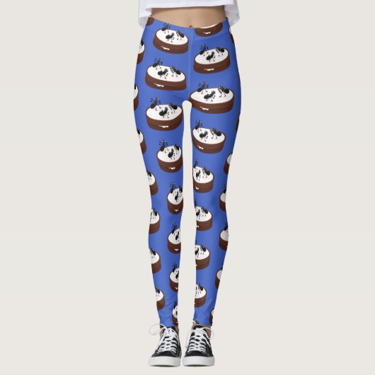 Happy ants Eis Skaten auf Keks Cartoon Leggings (Vorderseite)