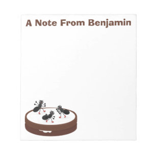 Happy ants Eis Skaten auf Keks Cartoon Notizblock