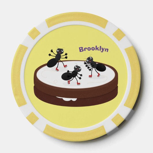 Happy ants Eis Skaten auf Keks Cartoon Pokerchips (Rückseite)