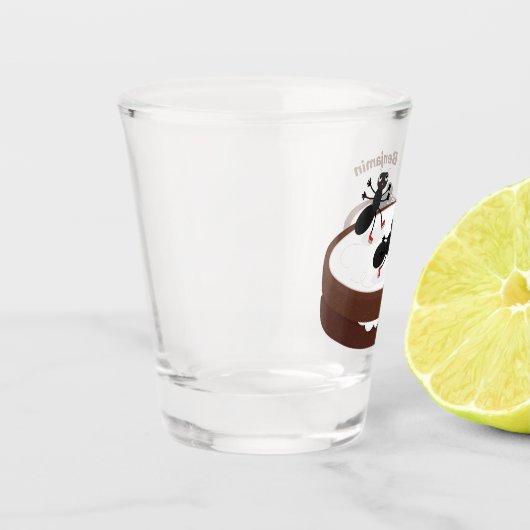 Happy ants Eis Skaten auf Keks Cartoon Schnapsglas (Links)