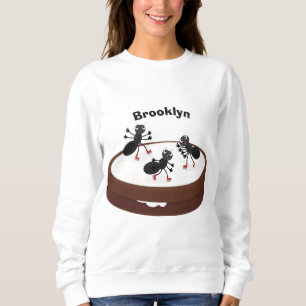 Happy ants Eis Skaten auf Keks Cartoon Sweatshirt