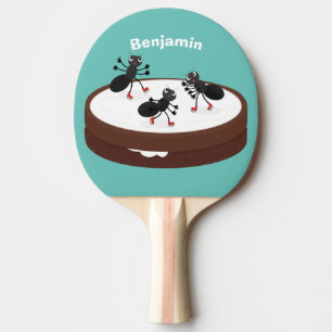 Happy ants Eis Skaten auf Keks Cartoon Tischtennis Schläger