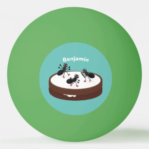 Happy ants Eis Skaten auf Keks Cartoon Tischtennisball