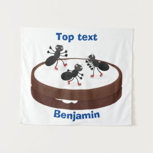 Happy ants Eis Skaten auf Keks Cartoon Wandteppich