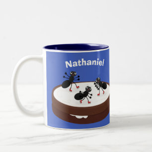 Happy ants Eis Skaten auf Keks Cartoon Zweifarbige Tasse