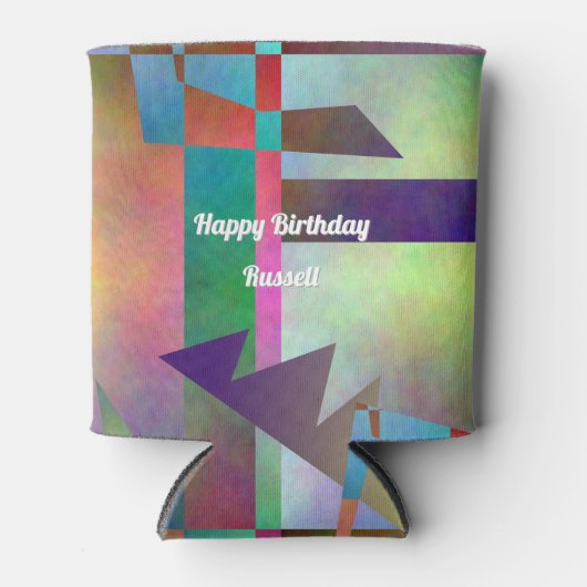 Happy Any Age Adult Birthday Abstract Pattern Dosenkühler (Vorderseite)