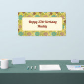 Happy Any Age Birthday Urban Floral Pattern Banner (Messe)