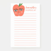 Happy Apple Grocery Shop List Speisekarte Post-it Klebezettel (Vorderseite)